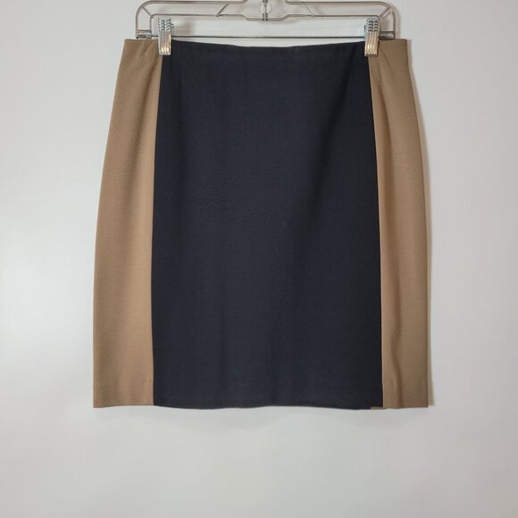 Ann Taylor Black & Tan Colorblock Pencil Skirt - Office - Work - Office Siren - Picture 1 of 9